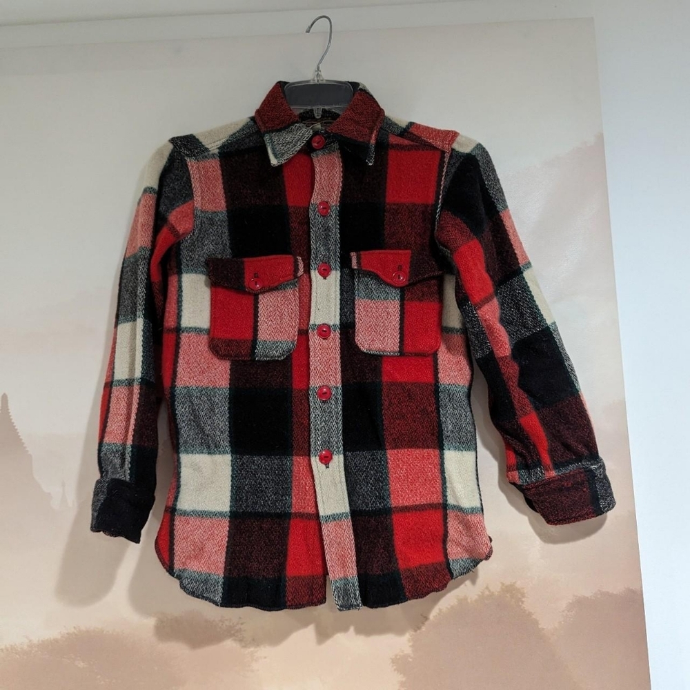 Eddie Bauer Vintage 1960's Wool Button Down Shirt/Shaket Sz S